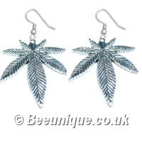 Cannabis Leaf Earrings - Click Image to Close